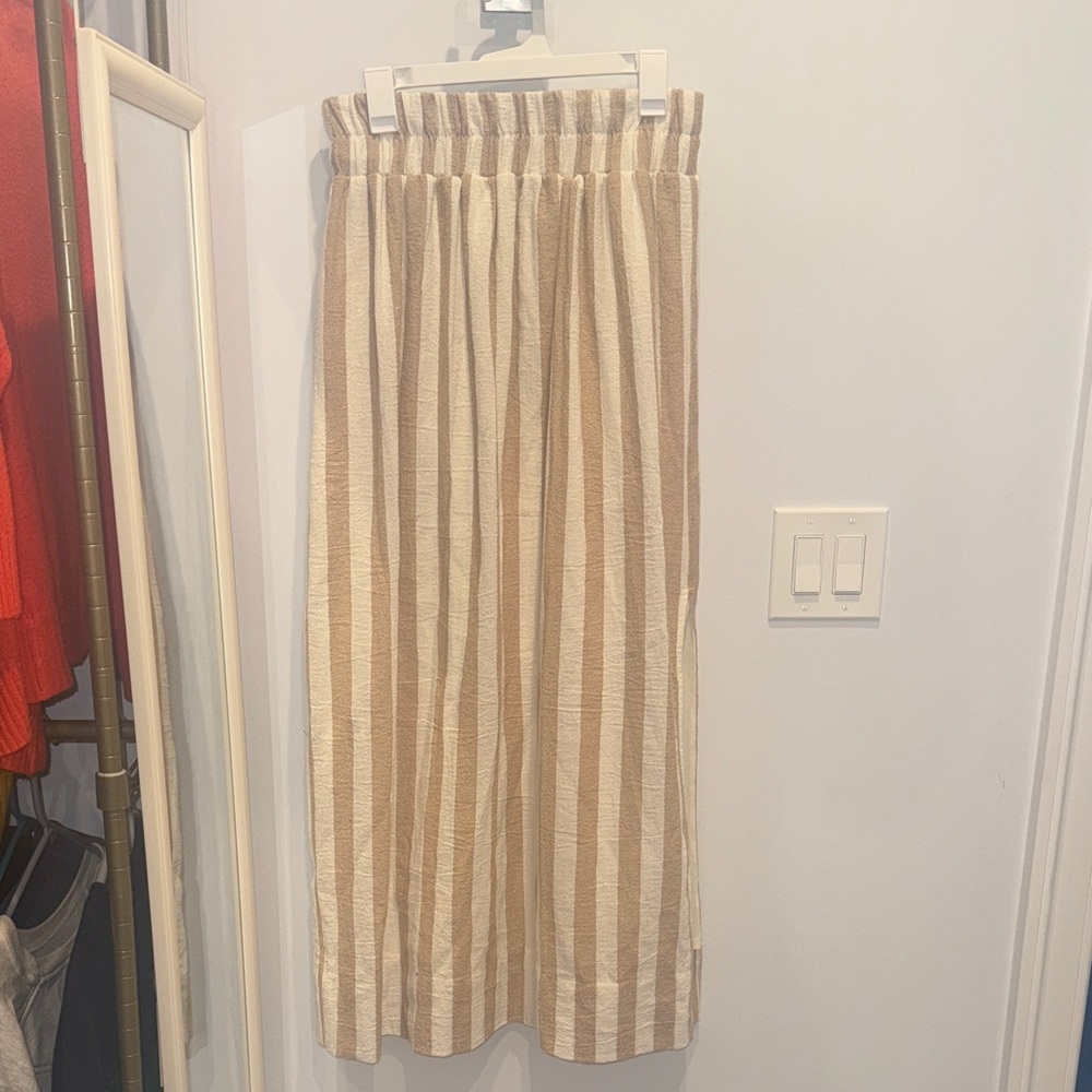 G/FORE Beige and White Striped Maxi Skirt